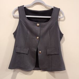 SHEIN Gray Structured Vest for Business Casual